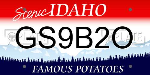 GS9B2O Idaho License Plate