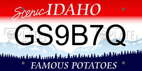 GS9B7Q Idaho License Plate