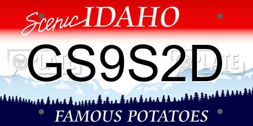 GS9S2D Idaho License Plate