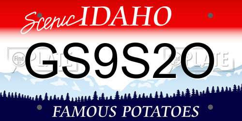 GS9S2O Idaho License Plate