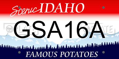 GSA16A Idaho License Plate