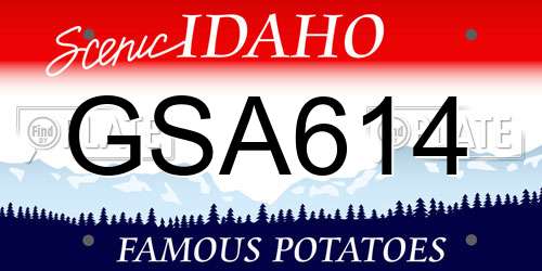 GSA614 Idaho License Plate
