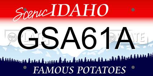 GSA61A Idaho License Plate