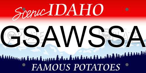 GSAWSSA Idaho License Plate