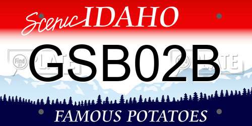 GSB02B Idaho License Plate