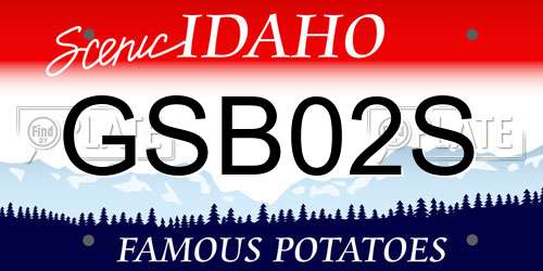 GSB02S Idaho License Plate