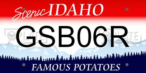 GSB06R Idaho License Plate