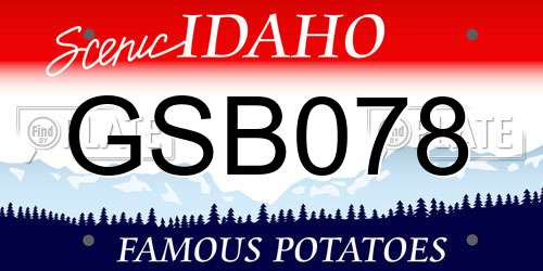 GSB078 Idaho License Plate