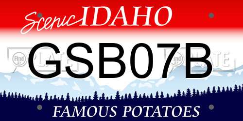 GSB07B Idaho License Plate
