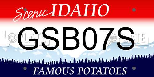 GSB07S Idaho License Plate