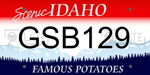 GSB129 Idaho License Plate