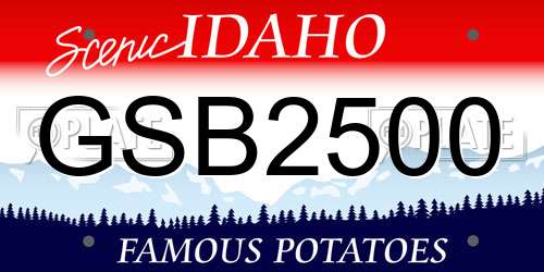 GSB2500 Idaho License Plate