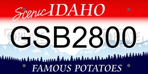 GSB2800 Idaho License Plate