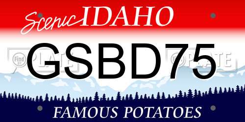 GSBD75 Idaho License Plate