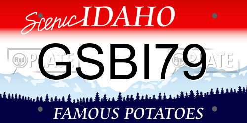 GSBI79 Idaho License Plate