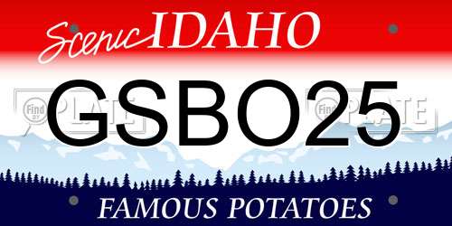 GSBO25 Idaho License Plate