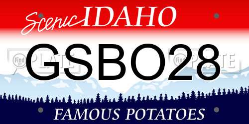GSBO28 Idaho License Plate