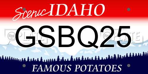 GSBQ25 Idaho License Plate
