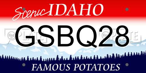 GSBQ28 Idaho License Plate
