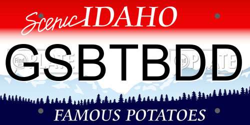 GSBTBDD Idaho License Plate