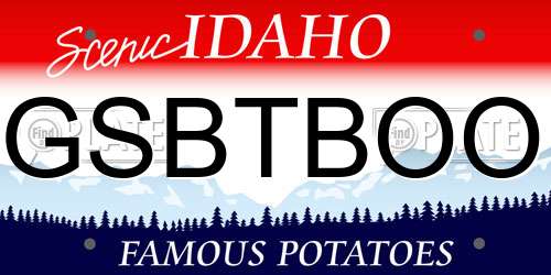 GSBTBOO Idaho License Plate