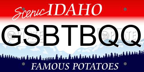 GSBTBQQ Idaho License Plate