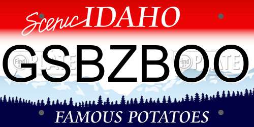 GSBZBOO Idaho License Plate