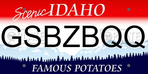 GSBZBQQ Idaho License Plate