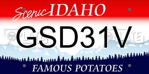GSD31V Idaho License Plate