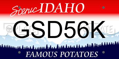 GSD56K Idaho License Plate