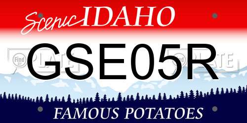 GSE05R Idaho License Plate