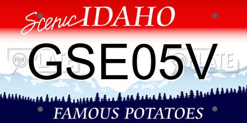 GSE05V Idaho License Plate