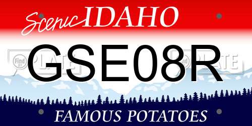 GSE08R Idaho License Plate