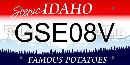 GSE08V Idaho License Plate