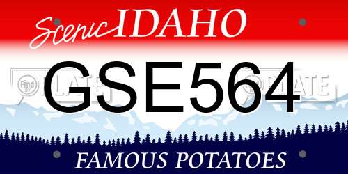 GSE564 Idaho License Plate