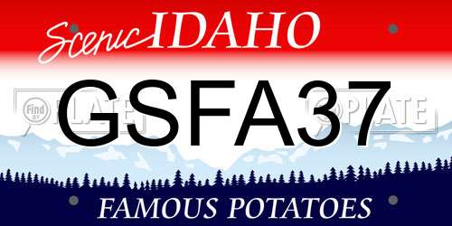 GSFA37 Idaho License Plate