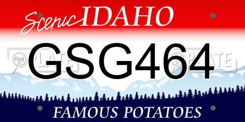 GSG464 Idaho License Plate