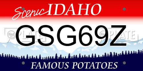 GSG69Z Idaho License Plate
