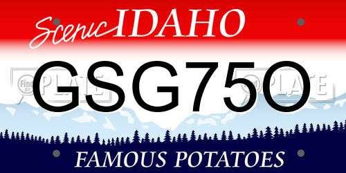 GSG75O Idaho License Plate