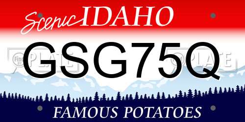GSG75Q Idaho License Plate