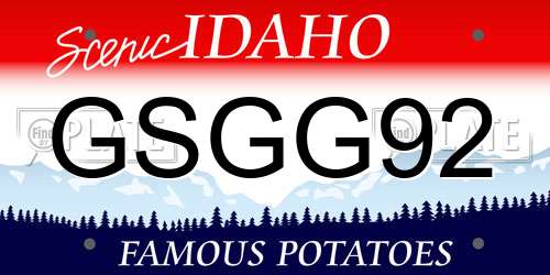 GSGG92 Idaho License Plate