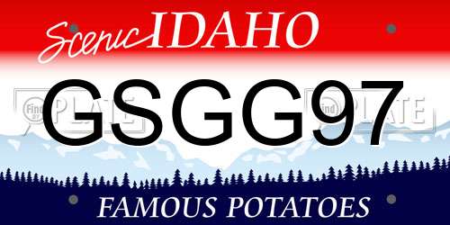 GSGG97 Idaho License Plate