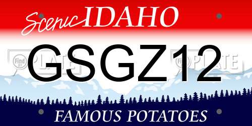 GSGZ12 Idaho License Plate