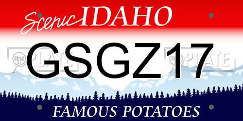 GSGZ17 Idaho License Plate