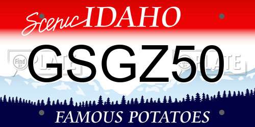 GSGZ50 Idaho License Plate