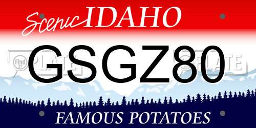 GSGZ80 Idaho License Plate