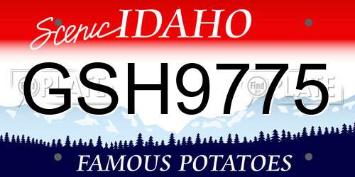 GSH9775 Idaho License Plate