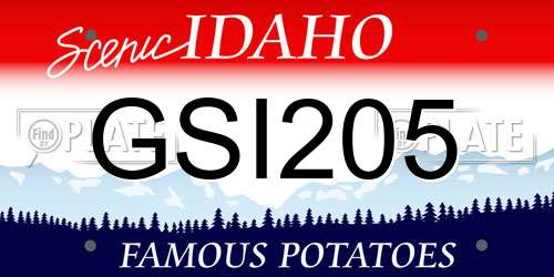 GSI205 Idaho License Plate