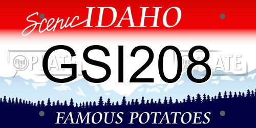 GSI208 Idaho License Plate