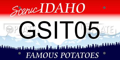 GSIT05 Idaho License Plate